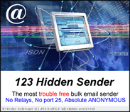 123 Hidden Sender - 123 Hidden Sender sends ANONYMOUS bulk emails